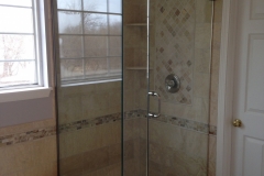 Custom shower door with panel
