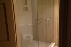 custon angle multi panel shower door