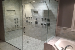 Pivot door with top chanel